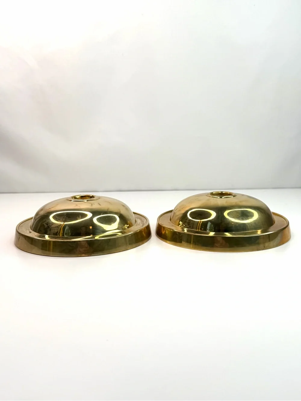 Vintage Brass MCM Candle Stick Holder Set